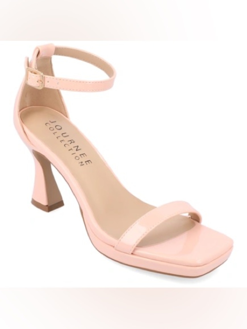 Journee Collection Blush Pink Patent Ankle-Strap Heels | SZ. 6